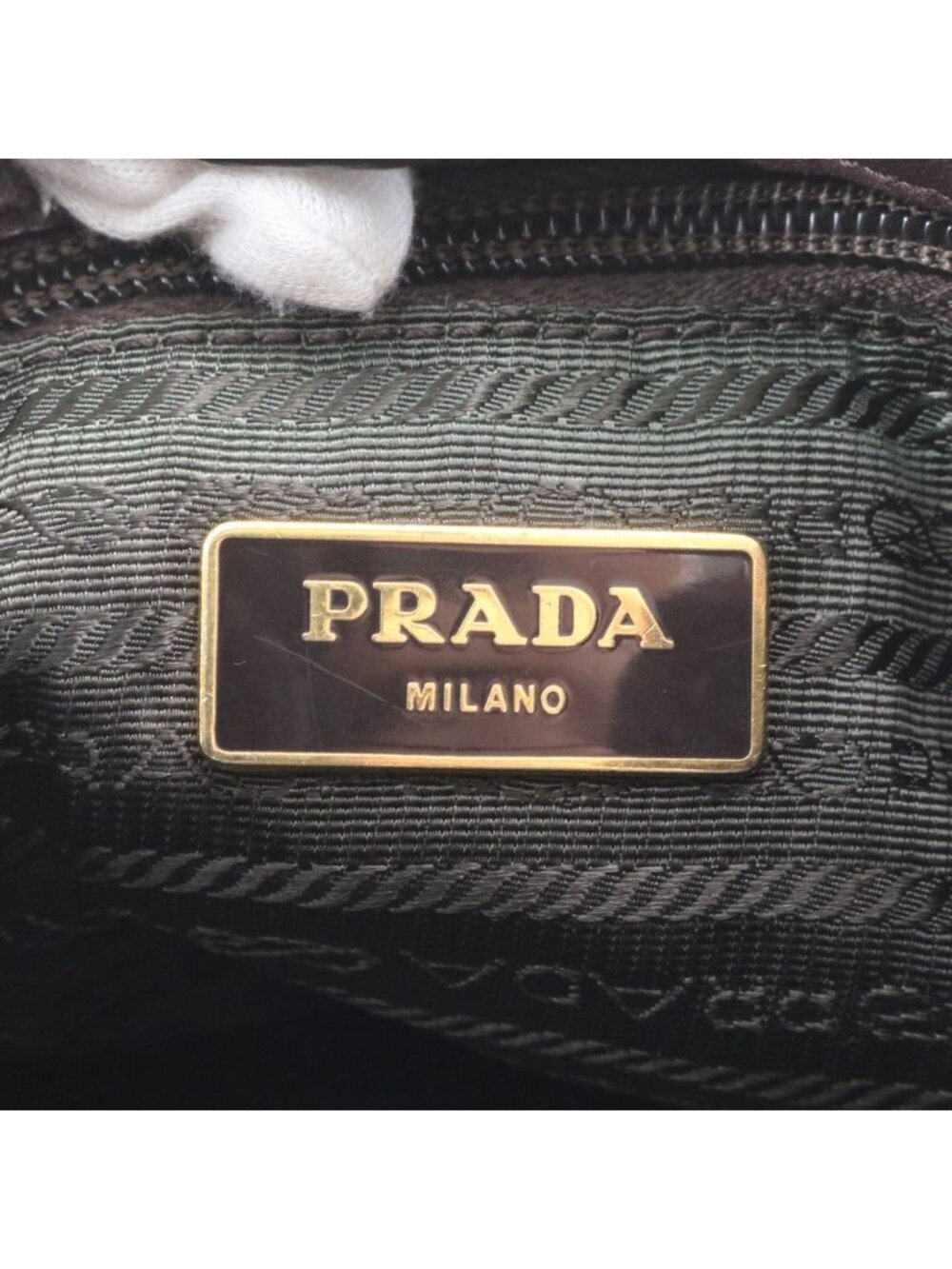 Prada Tessuto Nylon Ribbon Leather 2-Way Shoulder Bag Tote Hand Mbe - Picture 8 of 8